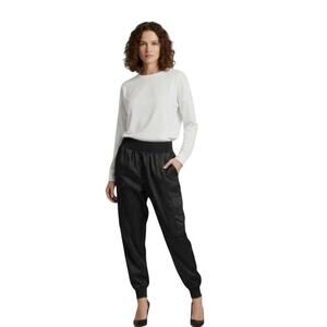 Cinq a Sept Giles Satin Cargo Joggers Elastic Waist Luxury, L
